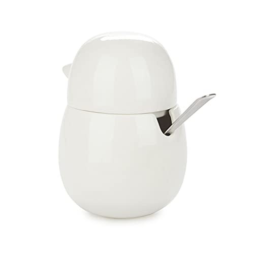 Balvi Azucarero Birdie Color Blanco Recipiente para Azúcar en Forma de Pájaro Porcelana/Metal