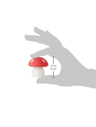 Legami - Goma con sacapuntas Magic Mushroom, 0,4 x 5 cm, versión roja, para borrar y templar con precisión, goma con sacapuntas en forma de hongo