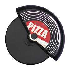 FISURA – Cortador de pizza original. Cortapizza con rueda divertido. Cuchillo para pizza de acero inoxidable y ABS. Medidas: 7,5 x 5,5 centímetros. (Vinilo, negro)