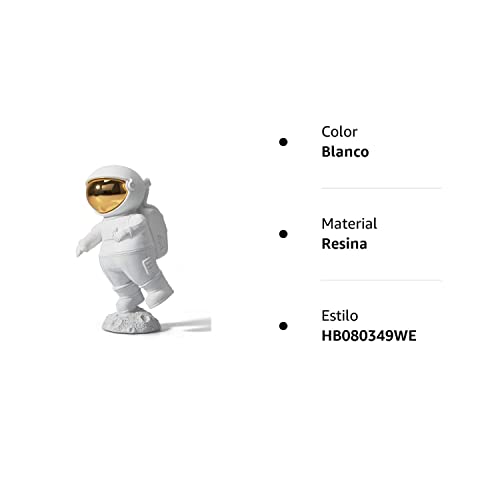 Amoy-Art Astronauta Figura Escultura Modern Decorativa Regalo Interior Estatua Salon Arte Resina Decoración del Hogar Bianco 19cm