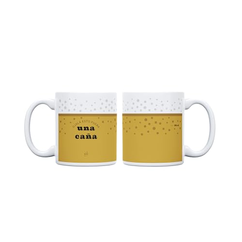 UO Taza de regalo con mensaje Ojalá esto fuera una caña, regalo para amigas, regalo para amigos, regalo original de Navidad, regalo amigo invisible original, 350 ml, Cerámica