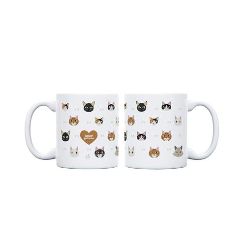 UO Taza de regalo con mensaje Amor gatuno, regalo para amigas, regalo para amigos, regalo original de Navidad, regalo amigo invisible original, 350 ml, Cerámica