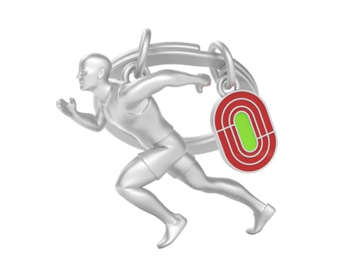 Metalmorphose – Llavero de metal 3D para atletismo, pasión deportiva, regalo para hombre, regalo para mujer, regalo de juegos olímpicos, plata, talla única