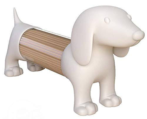 Balvi Palillero Teckel Color Blanco con Forma de Perro Acrílico/plástico PVC