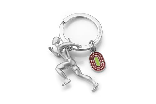 Metalmorphose – Llavero de metal 3D para atletismo, pasión deportiva, regalo para hombre, regalo para mujer, regalo de juegos olímpicos, plata, talla única