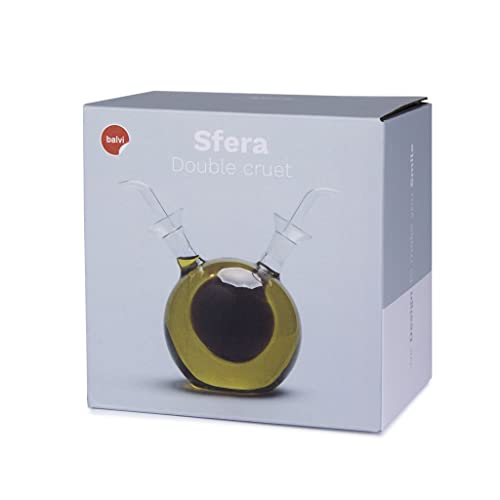 Balvi - Sfera aceitera Doble. Aceitera y vinagrera esférica de 125 ml en Vidrio. Sistema antigoteo