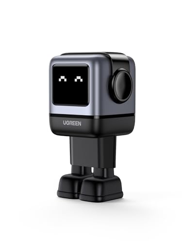 UGREEN Nexode RG Cargador USB C 65W, Cargador Robot GAN de 3 Puertos Carga Rápida Compatible con MacBook Pro, iPhone 15 Pro, Galaxy S24/S23, Pixel 8, Steam Deck, ROG Ally, etc. Negro