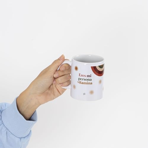 UO Taza de Regalo con Mensaje Persona Vitamina, Regalo para Amigas, 350 ml, Cerámica