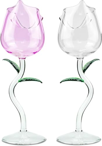 Copas de vino en forma de rosa – Brinda con flores que no se marchitan