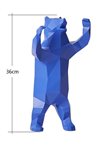 NENBOLEC Decorativa Escultura Llevar Figura Bear Estatua Resina Animale Regalo Azul 31cm