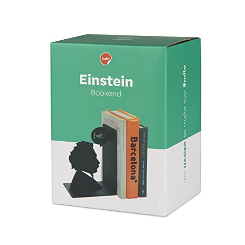 Balvi Sujetalibros Einstein Color Negro Sujetalibros Decorativo con la icónica Figura de Albert Einst