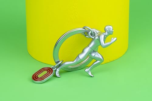 Metalmorphose – Llavero de metal 3D para atletismo, pasión deportiva, regalo para hombre, regalo para mujer, regalo de juegos olímpicos, plata, talla única