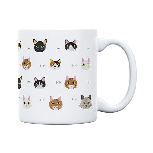 UO Taza de regalo con mensaje Amor gatuno, regalo para amigas, regalo para amigos, regalo original de Navidad, regalo amigo invisible original, 350 ml, Cerámica