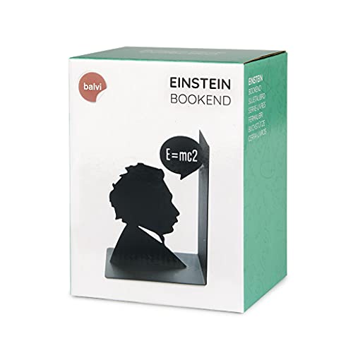 Balvi Sujetalibros Einstein Color Negro Sujetalibros Decorativo con la icónica Figura de Albert Einst