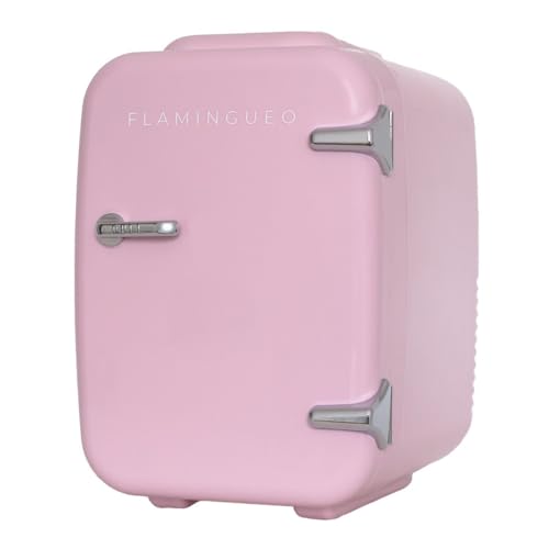 Flamingueo Mini Nevera 4L - Nevera Cosmeticos 12V/220V, Función Frío y Calor, Nevera Pequeña, Mini Neveras Para Habitacion, Mini Nevera Cosmeticos