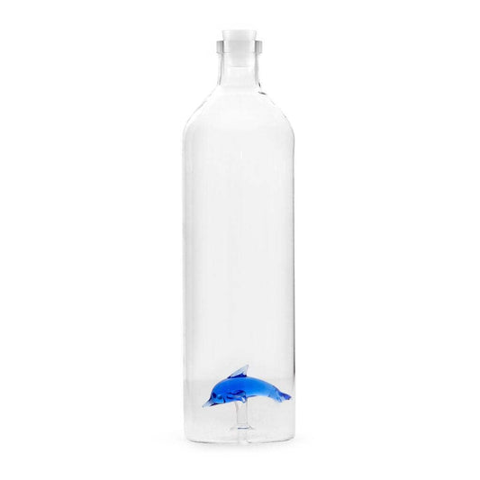 Balvi Botella Atlantis Doplhin con Figura en Forma de delfín Azul en el Interior Borosilicato