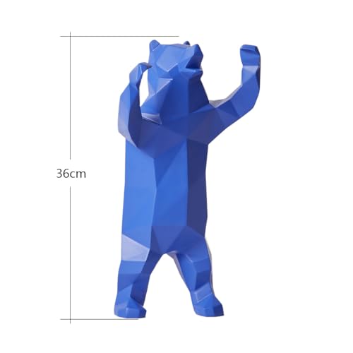 NENBOLEC Decorativa Escultura Llevar Figura Bear Estatua Resina Animale Regalo Azul 31cm