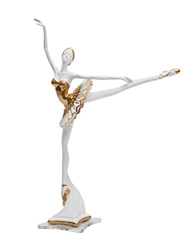 Amoy-Art Decorativa Escultura Bailarina Yoga Figura Mujer Estatua Resina Regalo 30cm