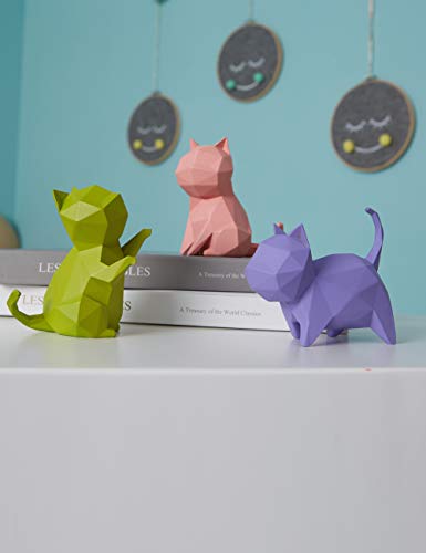 Amoy-Art 5pcs Figura Escultura Gato Decorativa Estatua Resina Animale Regalo