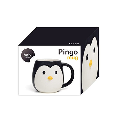 Balvi Mug Pingo Taza en Forma de Cabeza de pingüino Capacidad 400ml Apta para lavavajillas y microond