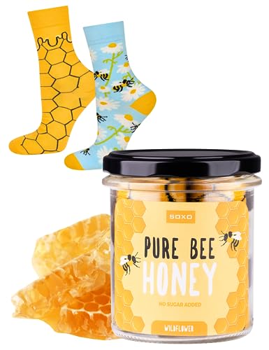 soxo Miel Calcetines Mujer Divertidos Regalos Para Hombre Originales Regalo Colores 35-40 Pure Bee Honey Mujer