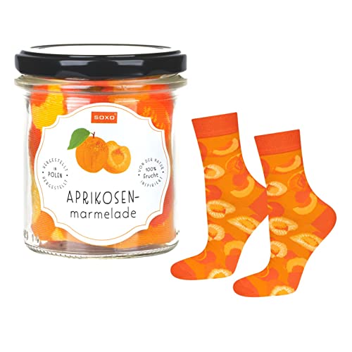 soxo Tarro De Mermelada Calcetines Mujer Divertidos Algodon Regalos Originales Regalo 35-40 Apricosen Marmelade