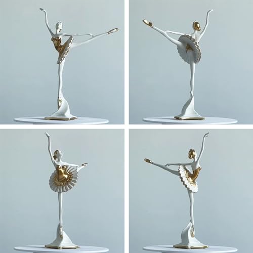 Amoy-Art Decorativa Escultura Bailarina Yoga Figura Mujer Estatua Resina Regalo 30cm