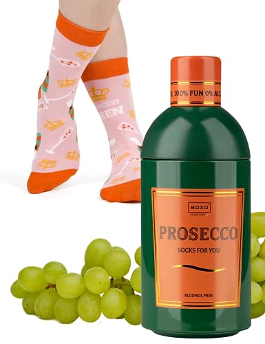 soxo Bebidas Calcetines Mujer Divertidos Algodon Socks Regalos Originales Regalo Colores 35-40 Prosecco 1 Par