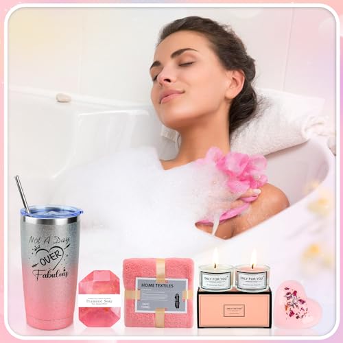 Regalos Originales Cumpleanos para Mujer Joven Pack Regalo Mujer con Taza Termo y Velas Perfumadas, Regalos para Mujer Mama Amigos Novia Esposa, Regalo San Valentin Caja de Rgalo Aniversario