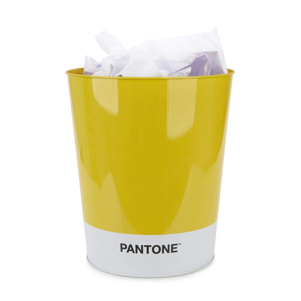 Balvi Papelera Pantone Color amarillo Cubo de reciclaje para la oficina y el hogar Producto de papele