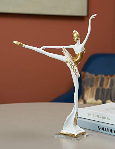 Amoy-Art Decorativa Escultura Bailarina Yoga Figura Mujer Estatua Resina Regalo 30cm