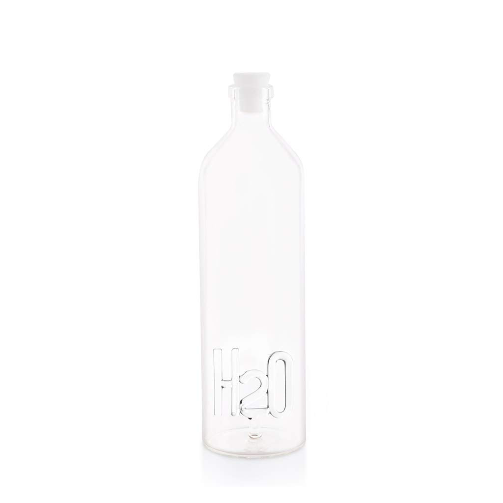 Balvi Botella Atlantis H2O con Letras Formando la fómula química del Agua en el Interior Borosilicato