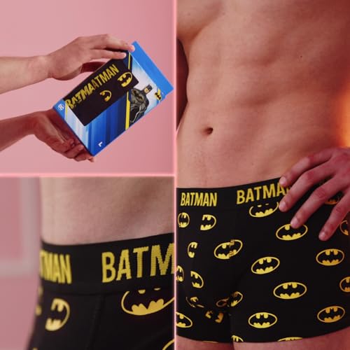 DC Comics The Batman Calzoncillos Hombre Boxer Algodon Boxers Regalos Originales 2 Pares Batman L