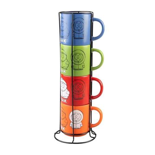 Set 4 Tazas Apilables South Park – Desayuna con Kenny, Kyle, Stan y Cartman