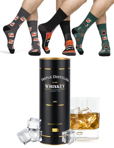 soxo Whisky Calcetines Hombre Divertidos Algodon Regalos Originales Colores Regalo Hombres 40-45 Whisky 3 Pares