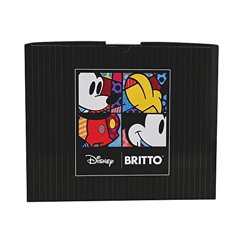 Disney Britto, Figura Mickey Mouse con flores, blanco y negro, Enesco