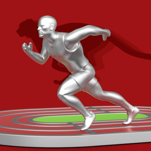 Metalmorphose – Llavero de metal 3D para atletismo, pasión deportiva, regalo para hombre, regalo para mujer, regalo de juegos olímpicos, plata, talla única