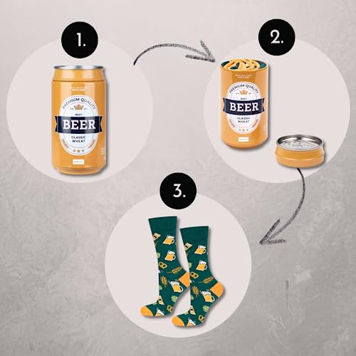 soxo Cerveza Calcetines Hombre Divertidos Algodon Regalos Originales Regalo Hombres 40-45 Classic Wheat2 1 Par