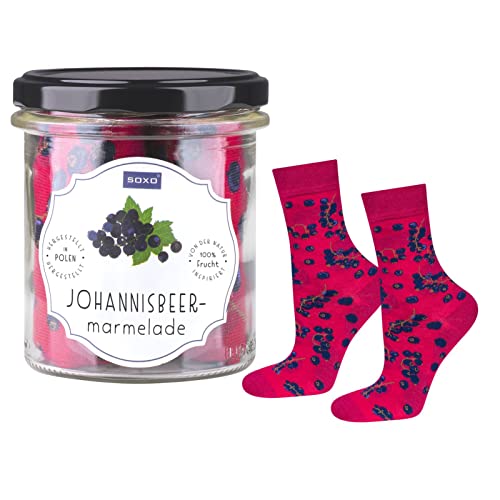 soxo Tarro De Mermelada Calcetines Mujer Divertidos Algodon Regalos Originales Regalo 35-40 Johannisbeer Marmelade