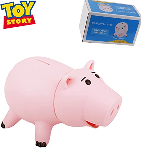 Hucha Hamm Toy Story Alcancía Ahorro de plástico Hucha para niños y Adultos Regalo de cumpleaños con Paquete Lindo, Alcancía Rosa