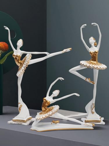 Amoy-Art Decorativa Escultura Bailarina Yoga Figura Mujer Estatua Resina Regalo 30cm