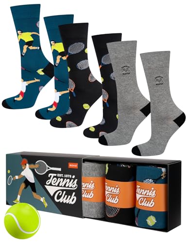 soxo Sport Calcetines Hombre Divertidos Algodon Regalos Originales Regalo Hombres 40-45 Tennis Club