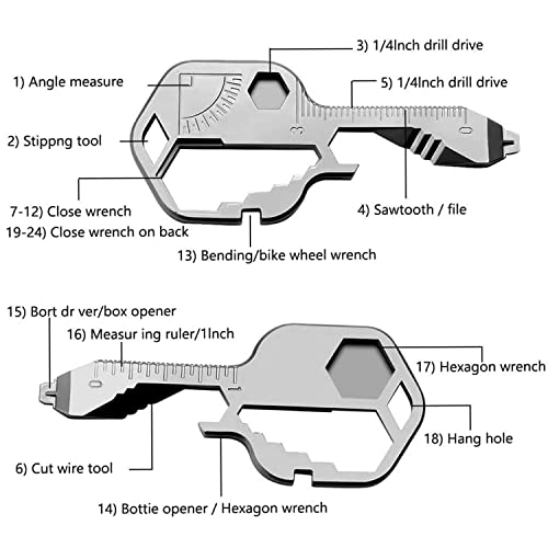 Herramienta Multifunción 24 en 1, Gadgets Regalos Para Hombre, Regalos Originales para Hombre, Regalos Dia del Padre Originales, Día Del Padre Regalo Original