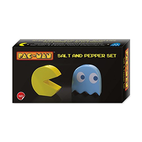 Balvi - Pac-Man set de sal y pimienta. Fabricado en cerámica. Conjunto de dos piezas.