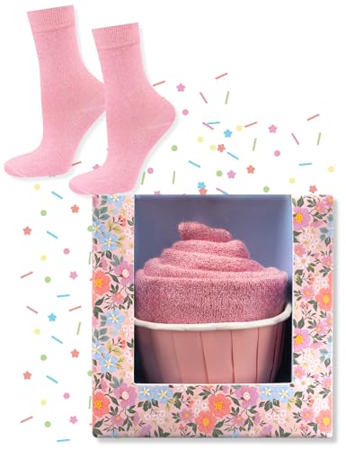 soxo Muffin Calcetines Mujer Divertidos Algodon Socks Regalos Originales Regalo Para Ella 35-40 Rosa 1 Par