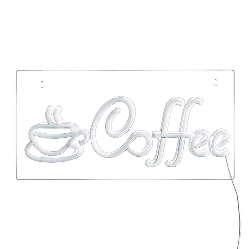 Kamanan Coffee Neon Sign, Neon Sign Coffee LED Schild LED Schriftzug Kaffee Leuchtreklame Letras LED Neon Schild Cafe Neonlicht für Küche Wanddekoration Hochzeit Geburtstag