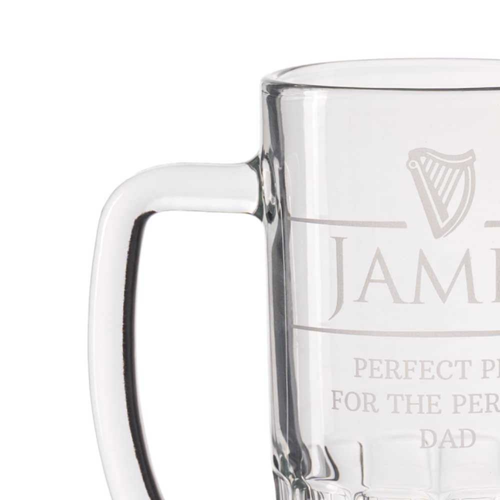 Wanapix | Jarra de Cerveza Personalizada con Nombre y Texto | Jarra de Cristal Grabado | 500 ml | Apta Lavavajillas | Regalo Original | Guinness