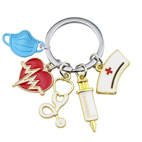 Llavero enfermera multicolor – Jeringa, amor y vocación en un charm