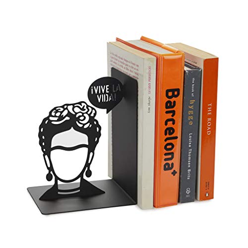 Balvi Sujetalibros Frida Color Negro Sujetalibros Decorativo con la icónica Figura de Frida Hierro 17