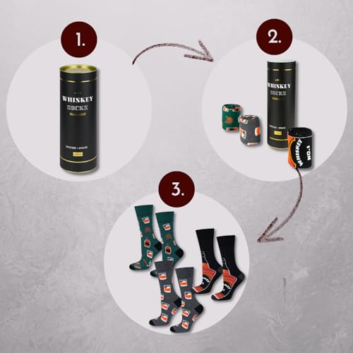 soxo Whisky Calcetines Hombre Divertidos Algodon Regalos Originales Colores Regalo Hombres 40-45 Whisky 3 Pares